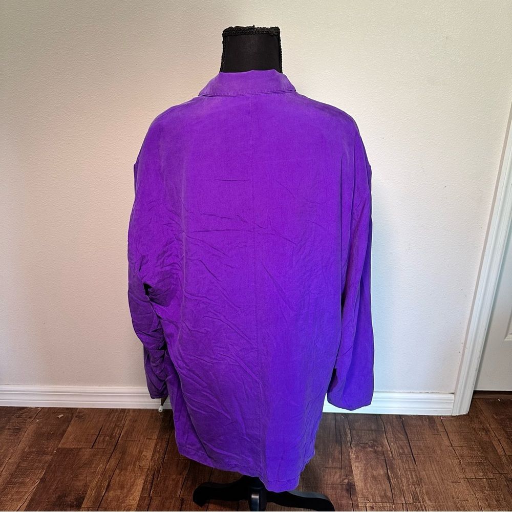 Go Silk Vibrant Purple Silk Blouse - Picture 4 of 7